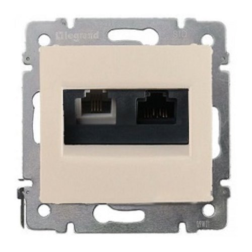 Розетка телефонная+компьютер без рамки Legrand Valena 2-м. RJ11+RJ45 слоновая кость картинка